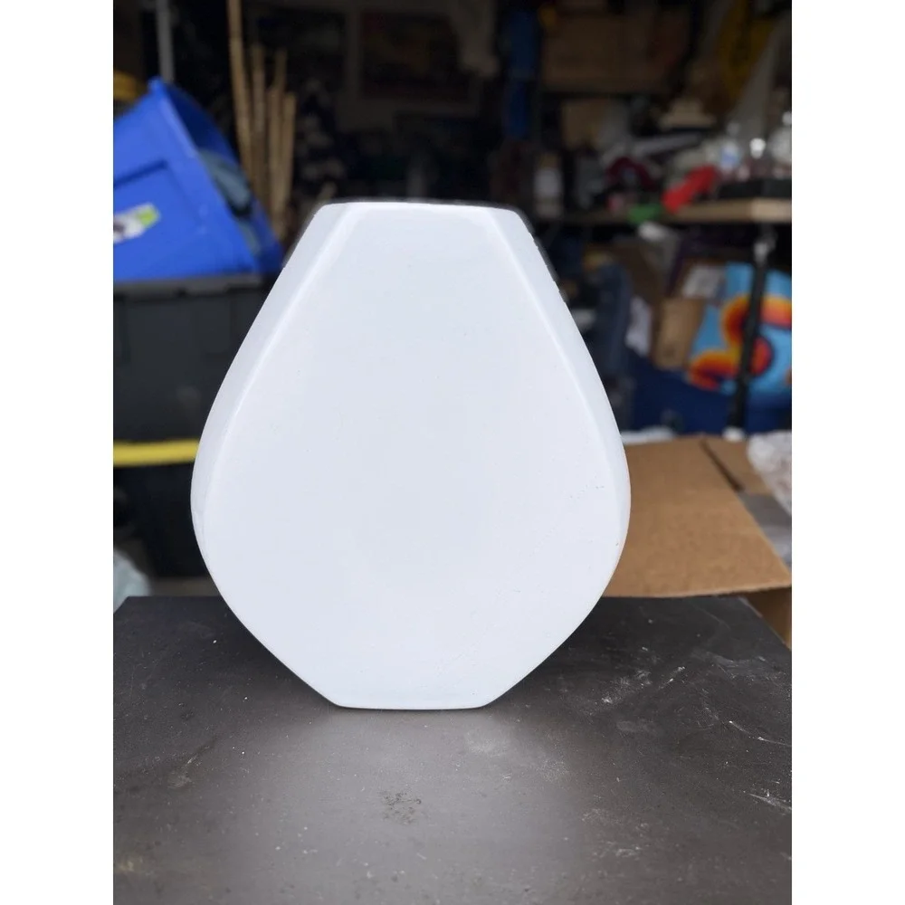 Modern White Geometric Ceramic Vase Matte Minimalist Decor 9